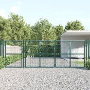 Vidaxl portal de jardin maille vert 400x175 cm acier galvanisé 154537