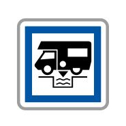 Panneau de signalisation indication Station de vidange pour caravanes, auto-caravanes et cars - CE24