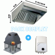 Pack Hotte 400°/2H 230V - Hotte 1 à 3 mètres - tourelle 230V + Variateur 230V