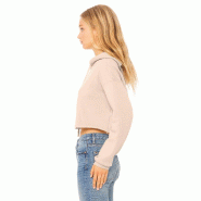 Sweat-shirt crop à capuche femme - Bella + Canvas - Réf: BE7502 - 52% coton peigné Ring-Spun / 48% polyester