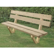 Banc public Offenbourg en pin du Nord - Lames 140x45 mm - Piétement 70x70 mm