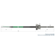 Thermocouple à visser Raccord fixe avec câble de prolongation - TR10