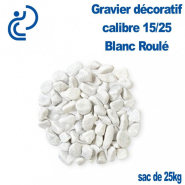 Gravier Roulé Marbre Blanc 15/25 sac de 25kg