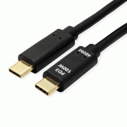 VALUE Câble USB 2.0, C–C, M/M, 100W, noir, 3 m
