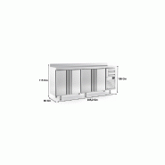 Arrière-bar réfrigérée 4 portes adossée INFRICO FMPP2500II - Inox AISI 304 - Température +2°C à +6°C - 690 litres - Groupe tropicalisé 40°C