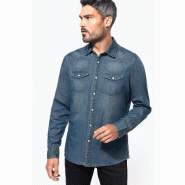 Chemise denim manches longues -  Réf: K519