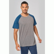 T-shirt triblend bicolore sport manches courtes unisexe -  Réf: PA4010