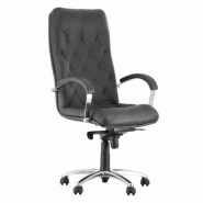 Cuba fauteuil de direction synchrone, ergonomique en cuir véritable noir