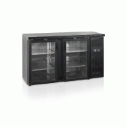 Arrière-bar 2 portes vitrées CBC210G - Skin-plate noir - Thermostat électronique digital - LED - 277 litres - Construction en acier inoxydable