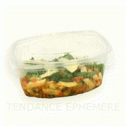 Boîte - bol salade barquette couvercle charnière 1500g   ref. Produit : bqch15g100