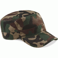 Casquette cubaine Camo Beechfield - Réf: B33 - 100% coton Twill, fermeture auto-agrippante