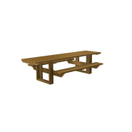 Table de pique nique en bois Classe IV ou plastique recyclé adaptée PMR - Référence MUB22PMR