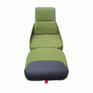 Fauteuil Lounge Design Hosu Patricia Urquiola / Coalesse d'occasion - transformable en chaise longue, motif alvéolé, vert et bleu gris