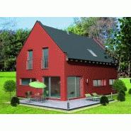 Maison à ossature en bois à étage modern / surface habitable 142.01 m² / 6 pièces / toit double pente