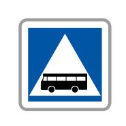 Panneau de signalisation indication: Traversée de voie réservée aux transports en commun - C20b