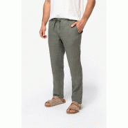 Pantalon écoresponsable délavé en lin homme -  Réf: NS732