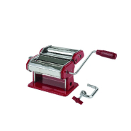 Machine à pates manuelle en acier chromé et inox, couleur : gris et rouge - La bonne graine