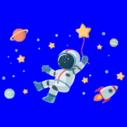 Stickers astronaute dans l'espace étoilé – Stickers STICKERS BÉBÉS Garçon -  Ambiance-sticker