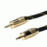 ROLINE GOLD Câble de raccordement 3,5mm audio M / M, Retail Blister, 5 m