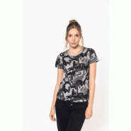 T-shirt camo manches courtes femme -  Réf: K3031