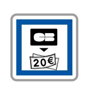 Panneau de signalisation indication: Distributeurs de billets de banque - CE25