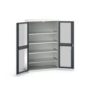 Armoire Verso Portes Transparentes avec 4 tablettes