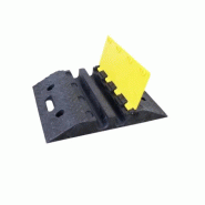 Passe-câbles à capot modulaire - 2 canaux Ø 35x35mm - Caoutchouc et PVC jaune