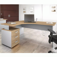 Bureau d'angle compact pied panneau avec caisson porteur So Vigo