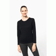 T-shirt Supima col rond manches longues femme -  Réf: PK303