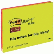 Post-it® lignés - 102 x 152 mm - Super sticky boost - 3M - bloc de 45  feuilles - couleurs assorties - Notes repositionnables - Post-it - Carnets  - Blocs notes - Répertoires