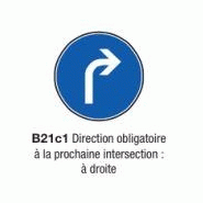 Signalisation d'obligation et de fin d'interdiction type b21c1