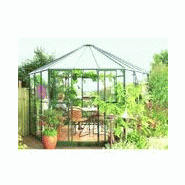 Serre de jardin 9,13m² anthracite en polycarbonate + embase Green Protect