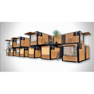 Container aménagé en hôtel, mobile, résistant et durable