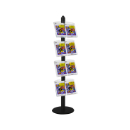 Présentoir Visual-Displays® NOIR avec 4 étagères Plexiglass Réf : 214606NR