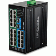 TRENDnet TI-PG262 Switch Rail DIN PoE+ Gigabit, industriel renforcé à 26 ports