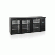 Arrière-bar 3 portes vitrées CBC310G - Construction en skin-plate noir - Intérieur acier inoxydable - Volume utile 442L - Groupe incorporé, évaporateur ventilé