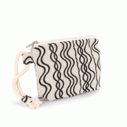 Pochette zippée recyclée - Motif vague -  Réf: KI5704