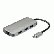 ROLINE Convertisseur USB 3.2 Gen 1 - Gigabit Ethernet + Hub 3x