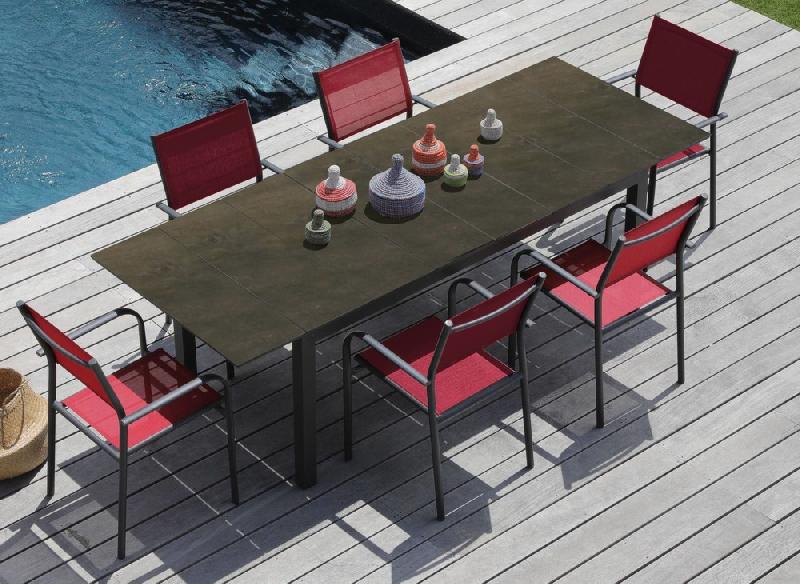 Table de jardin rectangulaire extensible Genes - graphite - 160