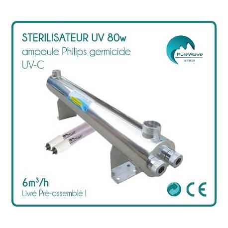 Stérilisateur UV 25w ampoule Philips 1,8 m3 /h