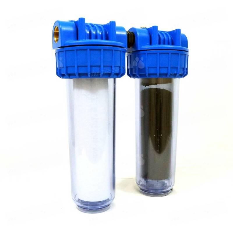 Double porte filtre à eau 20- 26/34 F insert laiton 1 - Adoucisseur Eau