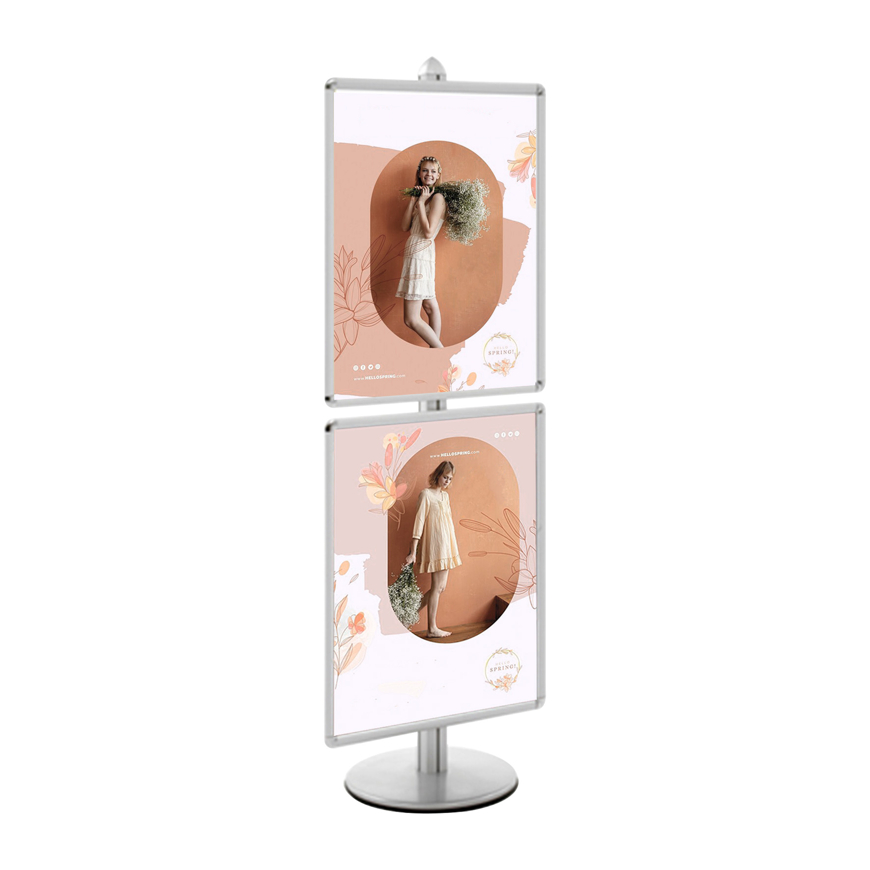 Présentoir Visual-Displays® avec 2 cadres 60 x 80 cm - GRIS Réf : 214602_0