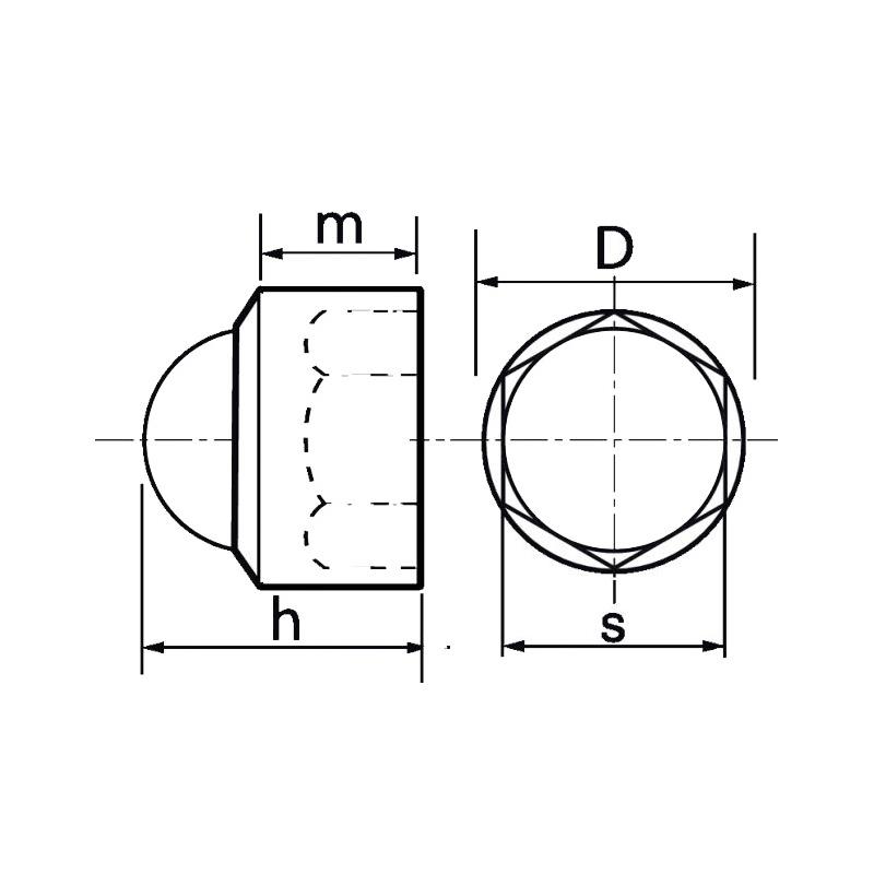 M 7 - cache écrou m 7 - plastem - ht. 13 mm