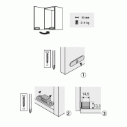 Loqueteau magnétique pvc HETTICH, L.17.3 x l.75 mm