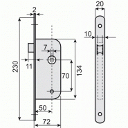 Serrure à larder 719 axe 40