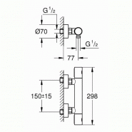 Mitigeur thermostatique de douche Grohtherm 1000 Cosmopolitan 34440000 - Le  Temps des Travaux