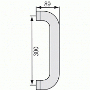 Poignée porte battante inox NT hauteur 400 mm Ø 32 mm - type STG 122-32  droite - Le Temps des Travaux