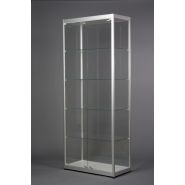 Vitrine haute argent l 100 cm avec structure aluminium et