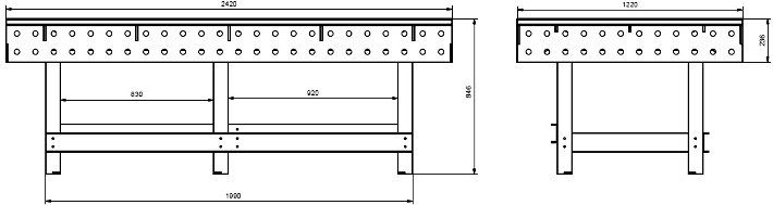 Profi 2400 - table de soudure - scott europe - longueur : 2.420 mm