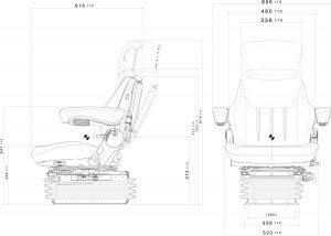 SIÈGE DE TRACTEUR 49 X 35 CM SUSPENSION 80 MM AJUSTABLE SIÈGE DE TRACTEUR  AGRICOLE FAUTEUIL DE TRACTEUR SIÈGE DE MICRO TRACTEUR 14_0005614, Helloshop26